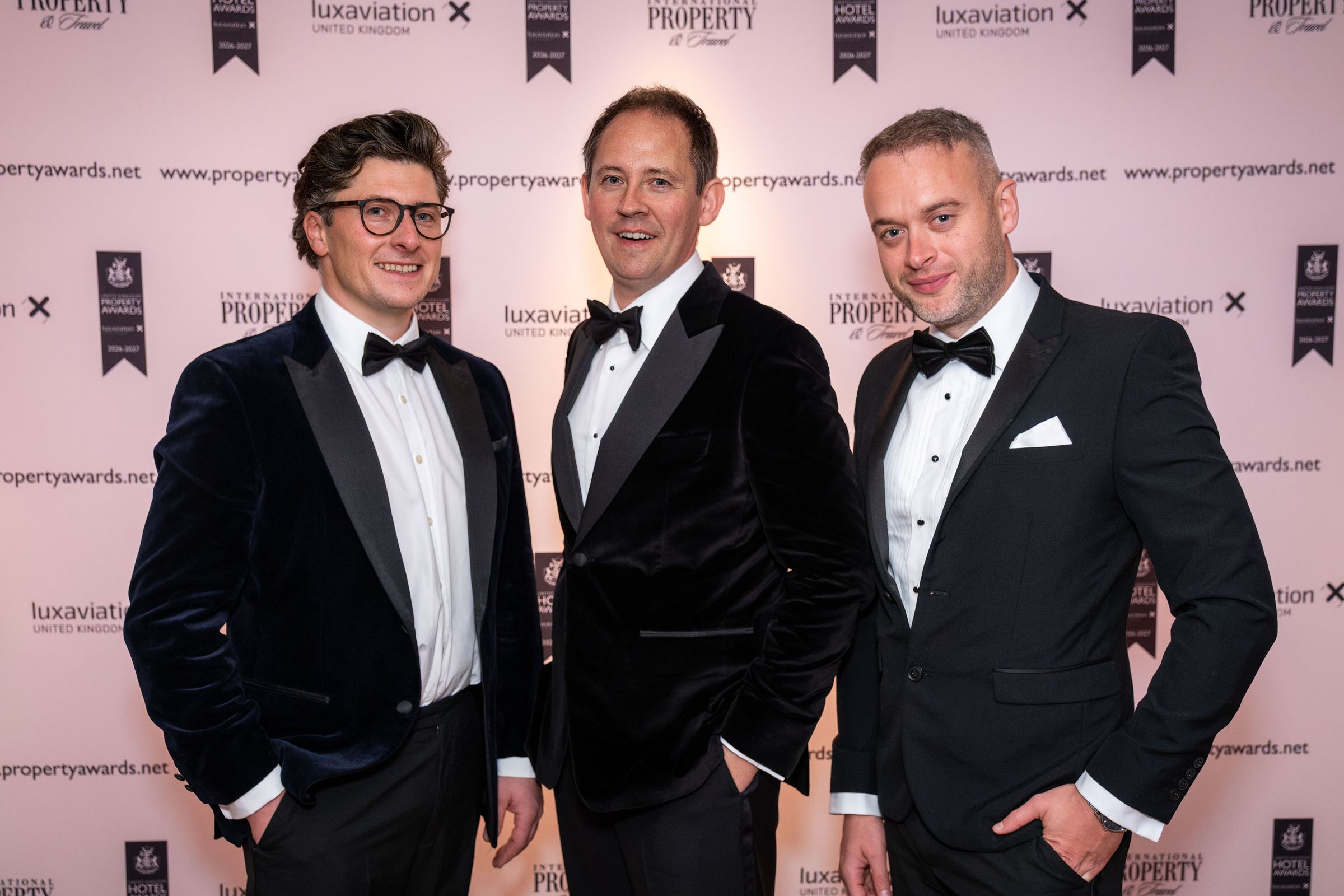 William Ennett, Jonathan Garforth and Nick Hardacre at the awards photo wall